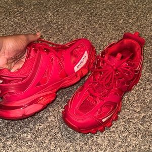 Red Balenciaga Track Running Sneakers